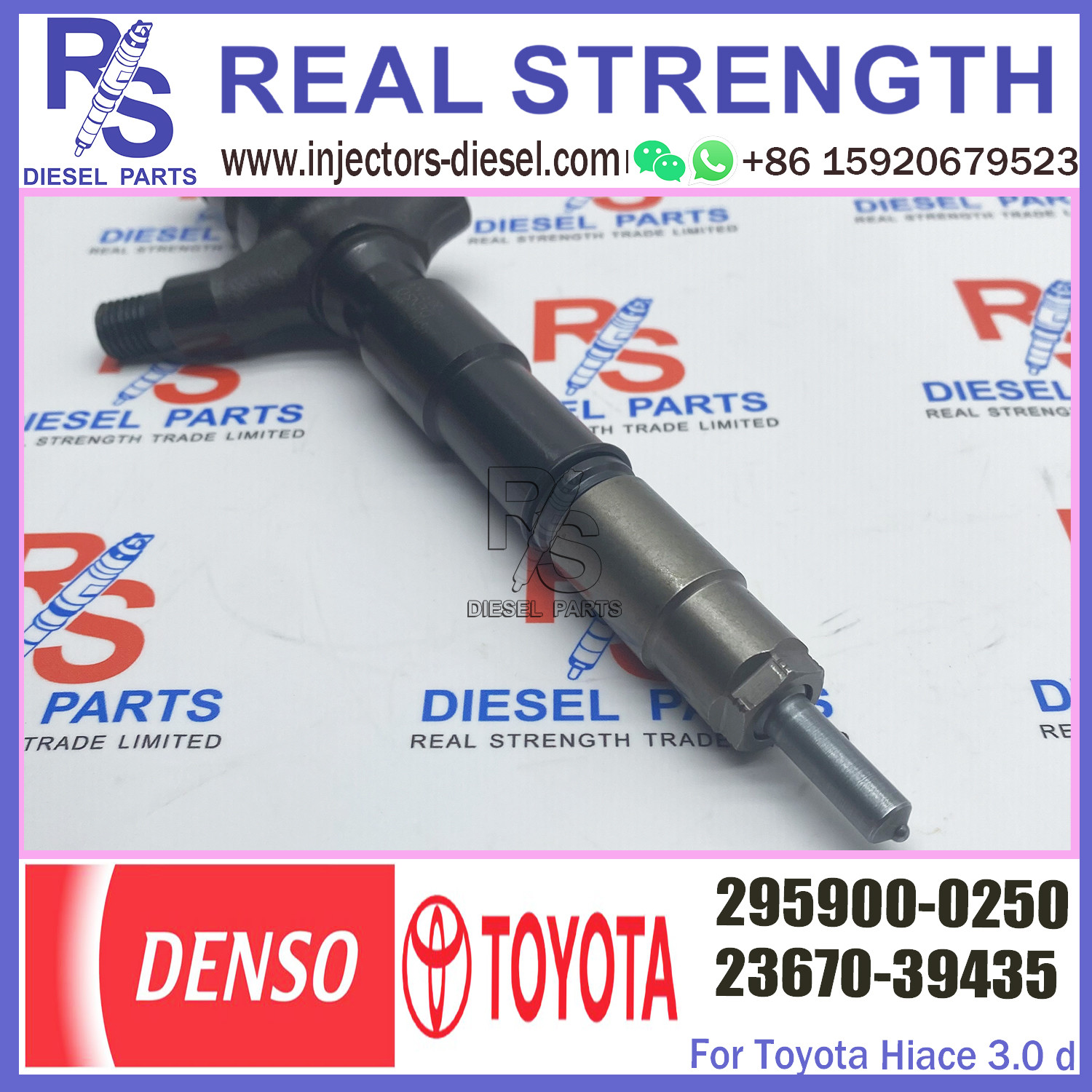 common rail injector 23670-30440 23670-39435 diesel fuel injector 295900-0200 295900-0250 for Toyota Hiace Dyna 1KD-FTV