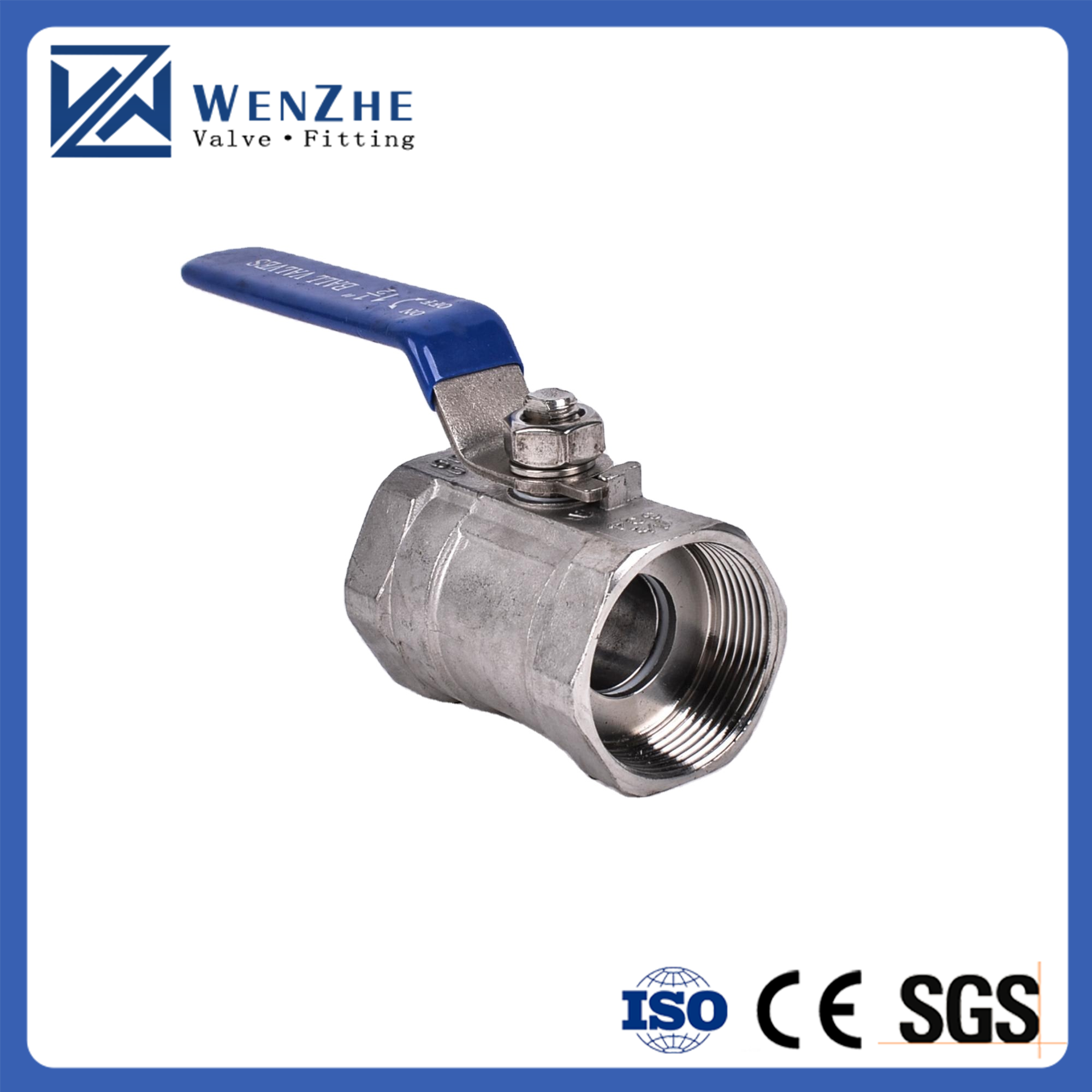 1Pc Type Threaded Female Ball Valve in DN8-DN80 Port Size with Stainless Steel Material