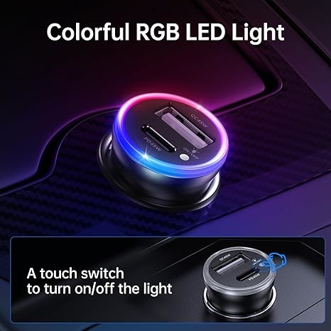 USB C Car Charger PD QC 45W For IPhone 15 Cigarette Lighter USB Charger Adapter