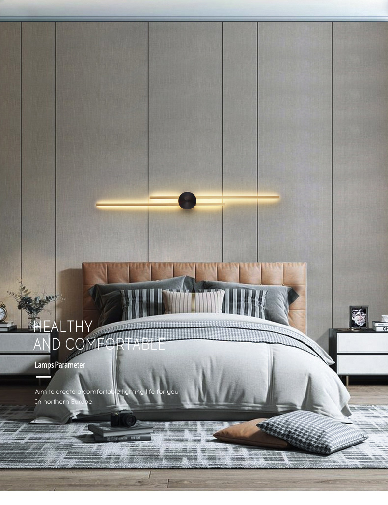 Luxury minimalist bedroom bedside long wall light creative living room TV background wall lamp(WH-OR-256)
