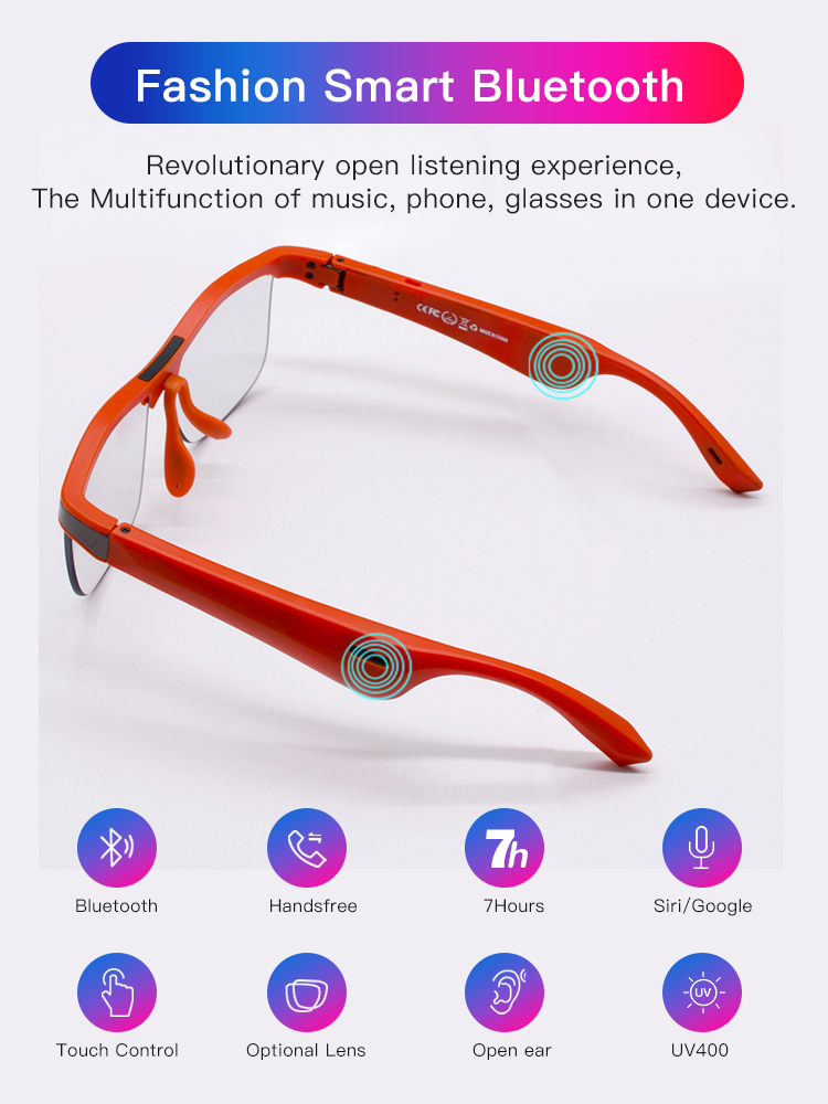 Directional Audio 5.0 Smart Music Glasses TR90 Protect Against Blue Light And Radiation Smart Glasses Sunglasses
