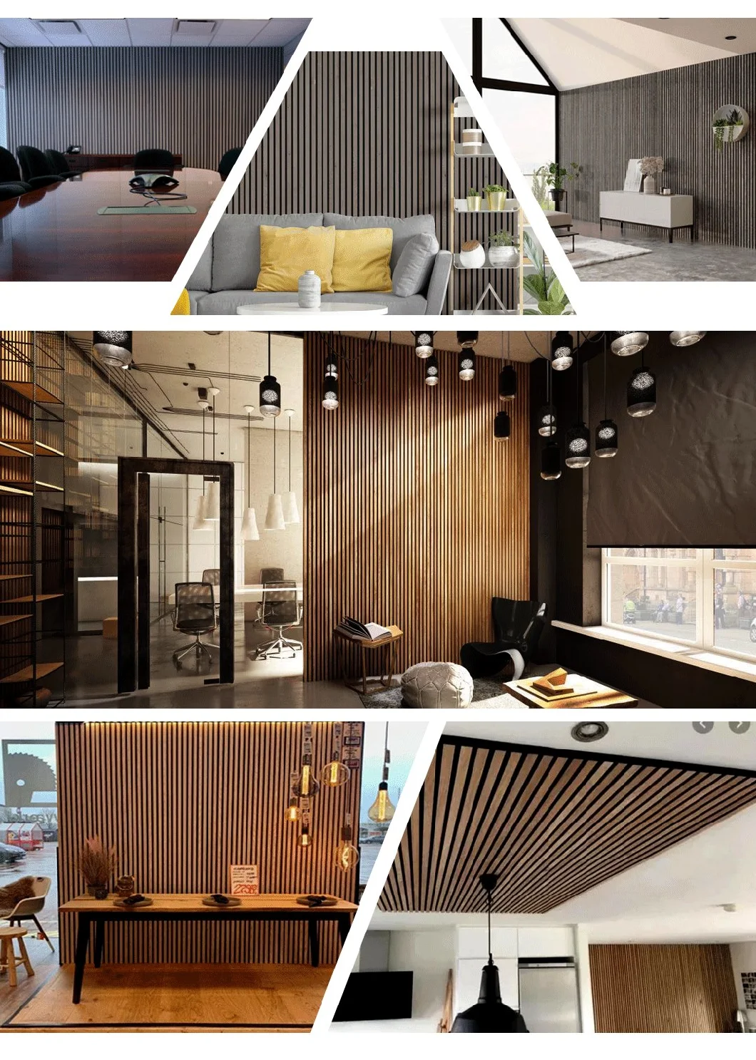 Fire-Resistant Home Theater Acoustic Foam Wood Wall Board with Glue Installation