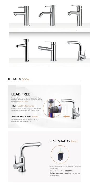L Shape Pull Out Lavatory Wash Basin Mixer Faucet For Earthenware Ammunition Cartridge