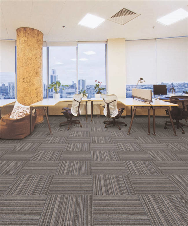 Hotel Striped Carpet Tiles Eco Friendly Carpet Tiles Machine Made Technics