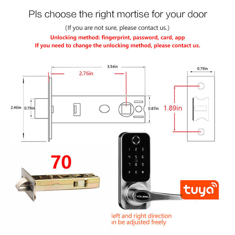 Wireless Front Door Handle Smart Lock ROHS Wifi Deadbolt Door Lock