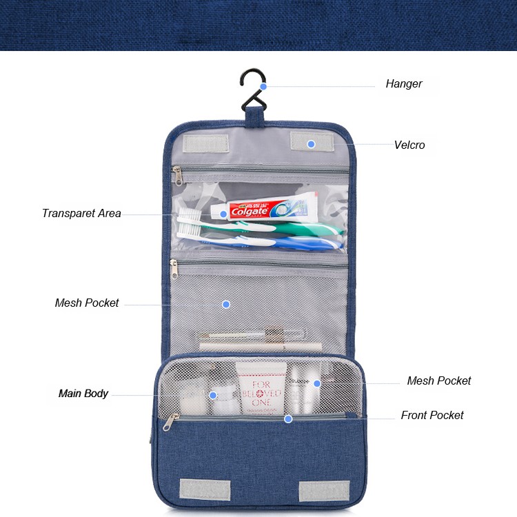 Mens Foldable Cosmetic Bag Organizer Hanging Travel Toiletry Bag