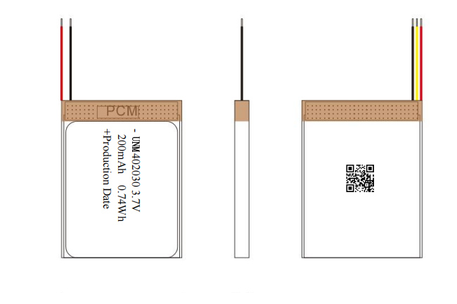 Small Size 402030 3.7V 200mAh Rechargeable Lipo Battery for Electronic Products
