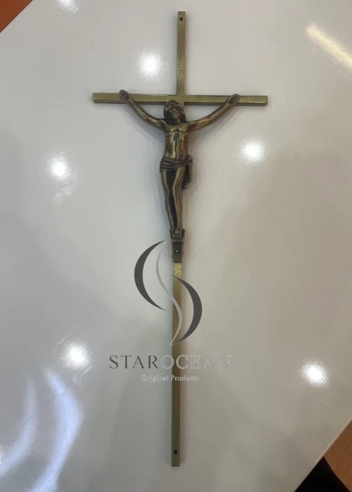 Europe Style Funeral Crucifix Coffin Decoration High Polished Featuring