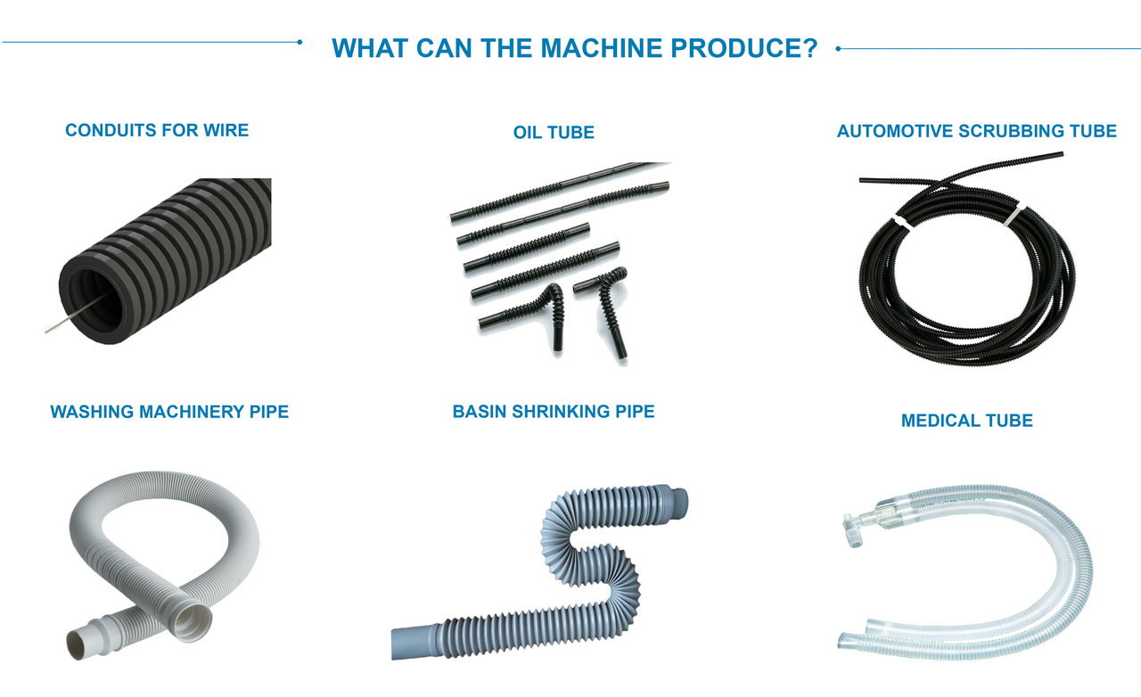 Plastic PE PP PVC Flexible Spiral Single Wall Corrugated Pipe Extrusion Making Machine Line