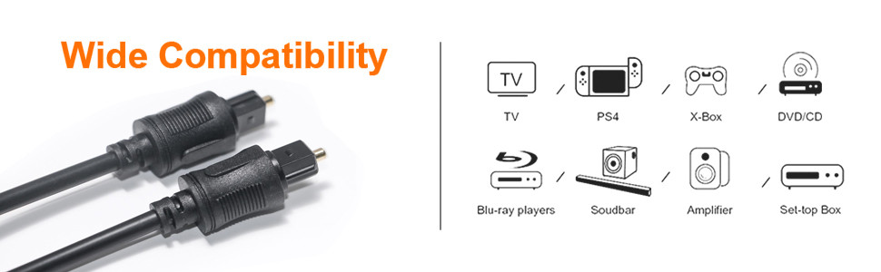 Toslink Optical Digital Audio Cable [SPDIF] Square Plated Gold port For Home Theater Soundbar Xbox CD Player 1M 2M 5M