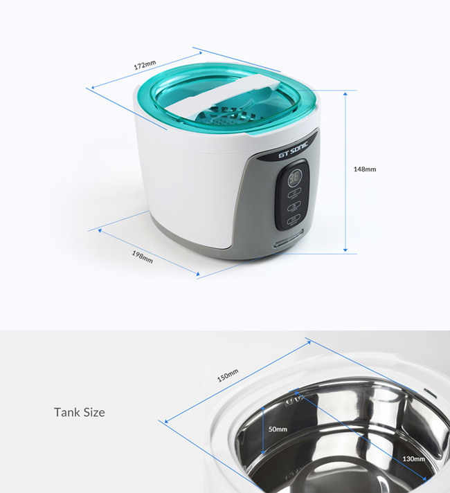 Digital Detachable Household Ultrasonic Washer SS304 40kHz For Watch / Jewelry