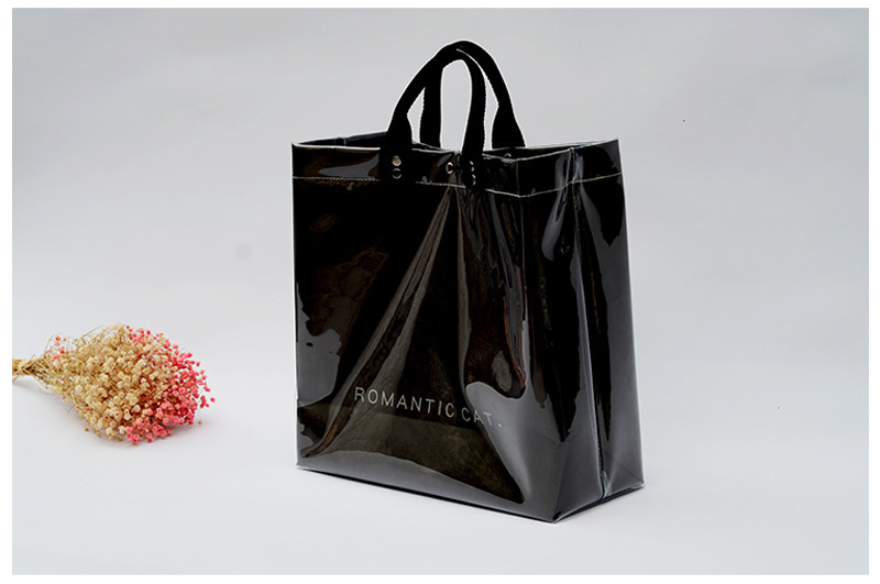 Personalized Grocery L36*D15*H35 Cm Black PVC Handbags