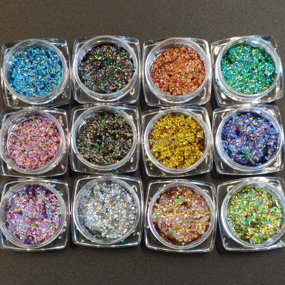 BILING BILING Dog Shaped Glitter Powder in Customized Colors for Polyester Gold Metallic Glitter