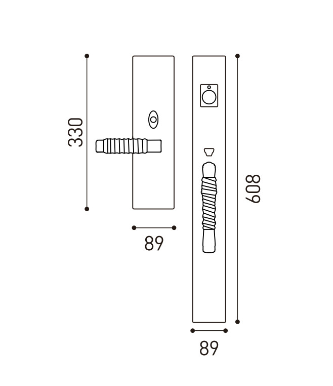 American Style Modern Door Lock , Double Entry Door Handleset With Dummy