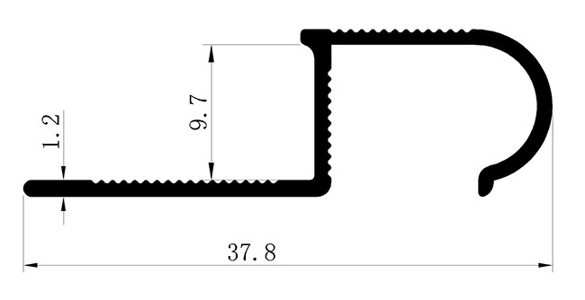 Matt Silver Bullnose Tile Trim For Stairs Aluminum Alloy Material