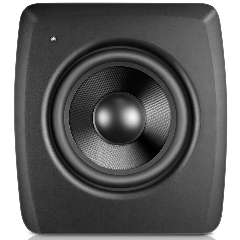 Black Sealed Solid MDF Enclosure Powered Subwoofer For Home Theater With XLR Inputs Crossover