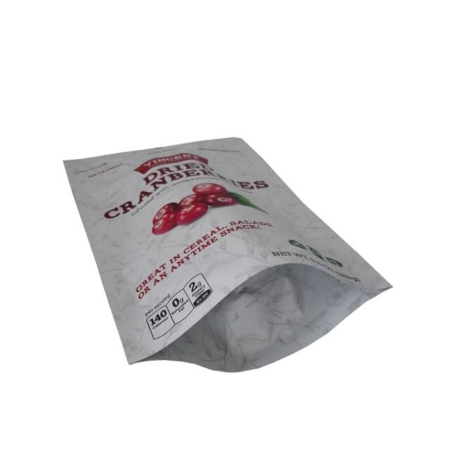 Dried Cranberries Stand Up Zipper Pouch Resealable Packaging Bag 1000g 2kg ISO 9001
