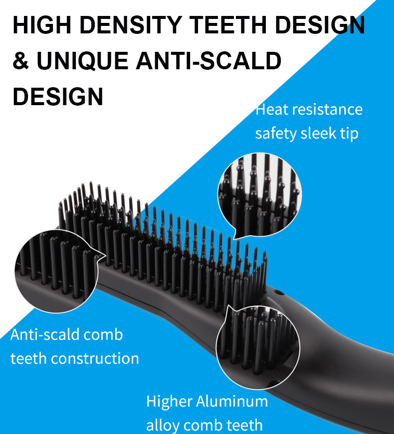 Portable 81.5x18mm 30W Beard Straightener Heat Brush