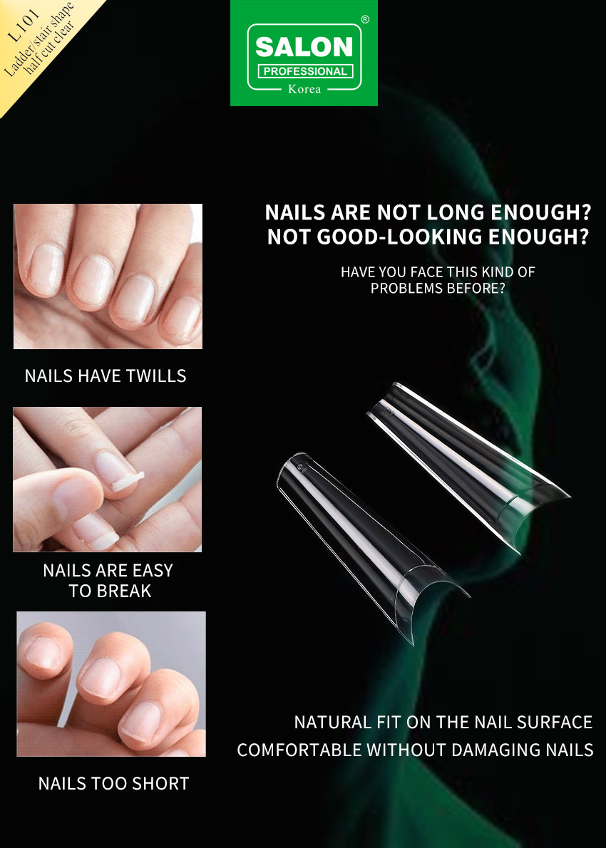 Salon Professional Nails Clear Color Full Cover False Nails For Nail Extension 500pcs/Box