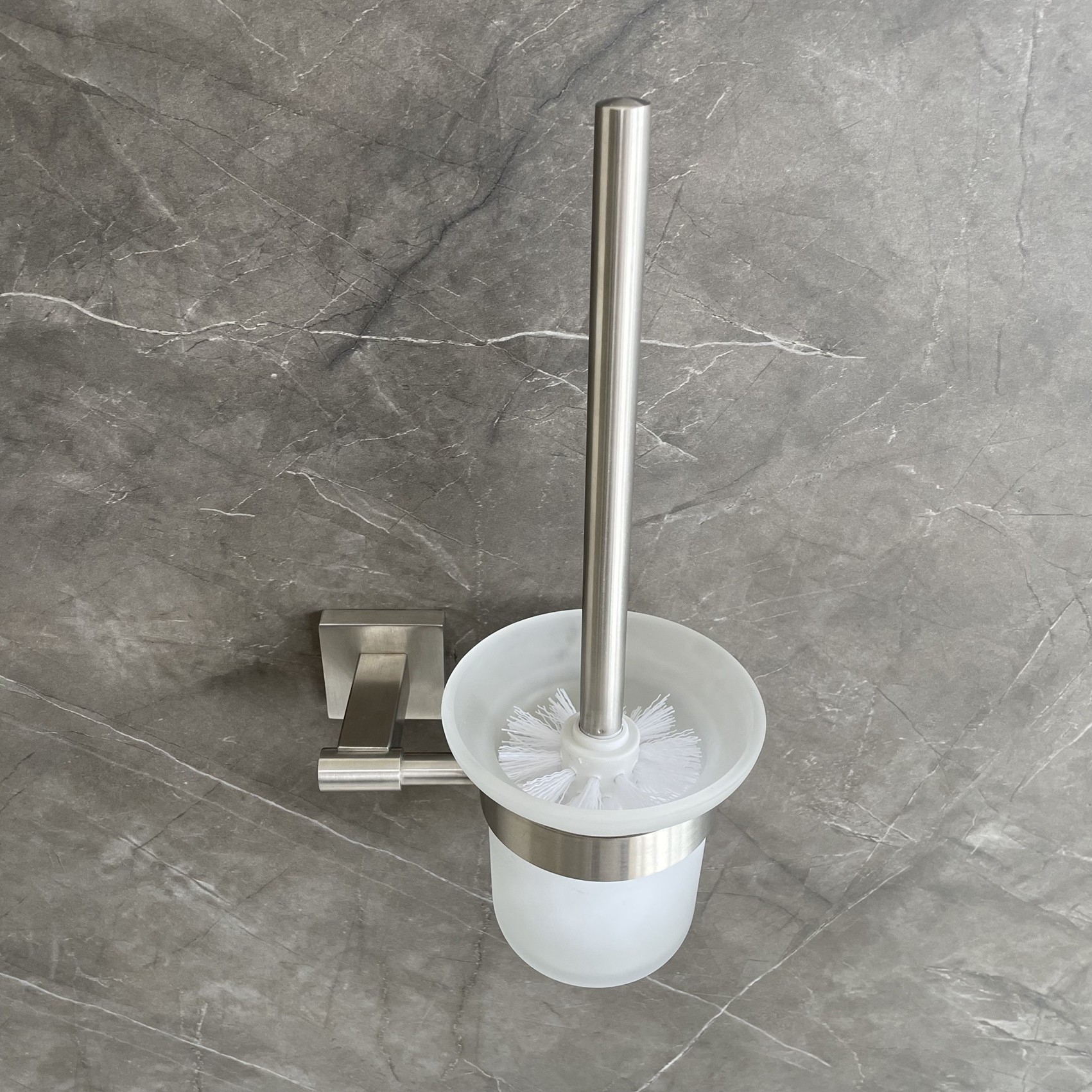 Luxury Bath Room Metal Toilet Brush Holders Wall Mounted Stainless Steel 304