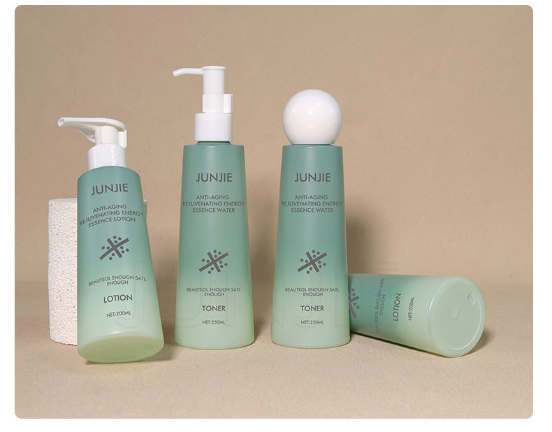 Wholesale Round 250ml 200ml Plastic Body Wash Bottles Packaging Empty Matte Green Shampoo Bottle Custom Logo