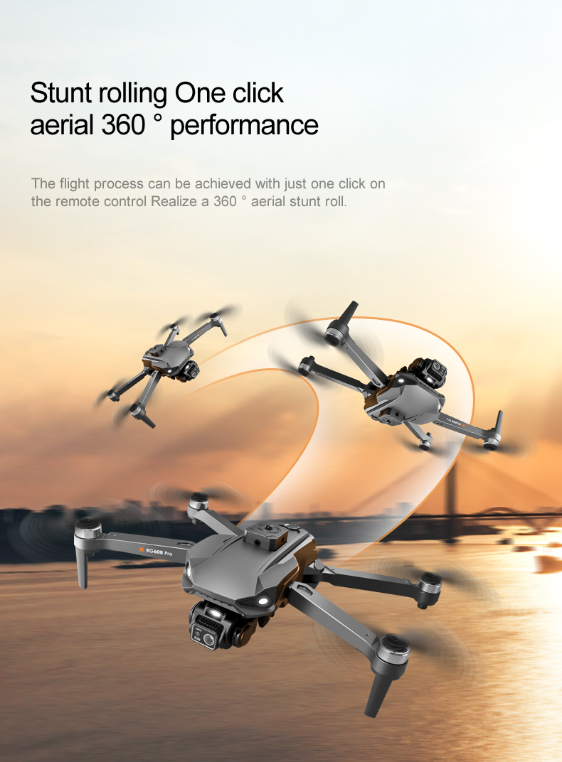 NO Private Mold Rg608 Drone 4k Dual Camera Mini Helicopter Quadcopter Toy Foldable Rc Drone Headless Mode Mini Drones With Obstacle Avoidance