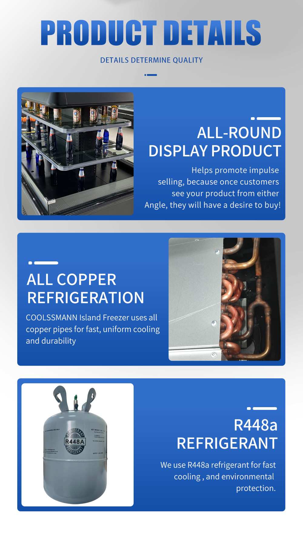 Mini Half Height Food Display Cooler Multideck Beverage Cabinet Refrigerated Case