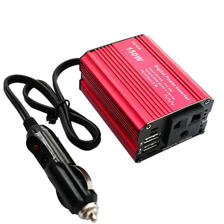 Red Color 150W Car Power Inverter 12V Dc Car Inverter Dc To Ac Power Inverter For Car Battery 150W Pure Sine Wave