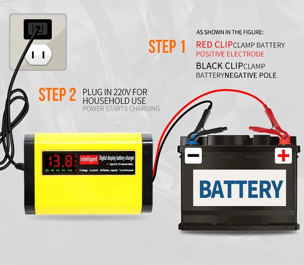 High Power 2A 3 Stages 12v Lead Acid Battery Chargers flame retardant