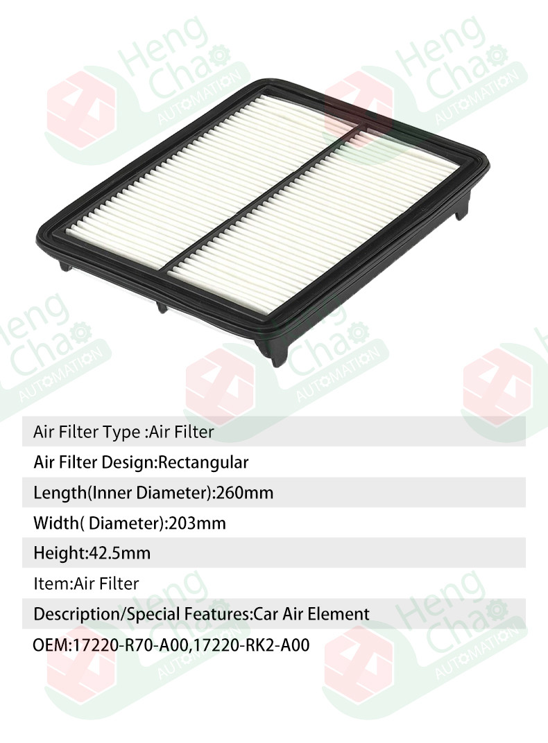 High Performance Replaceable Air Filter With OEM 17220-R70-A00 17220-RK2-A00 Compatibility