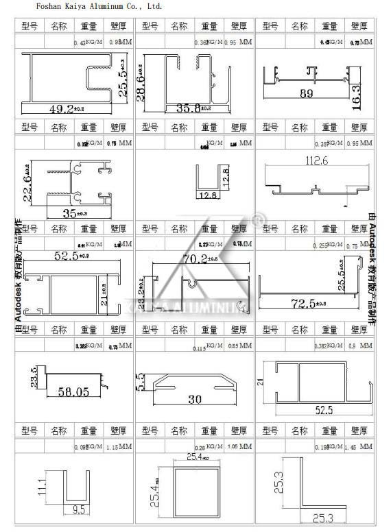 Powder Coated Aluminium Door Window Extrusion Profiles 6063 T5