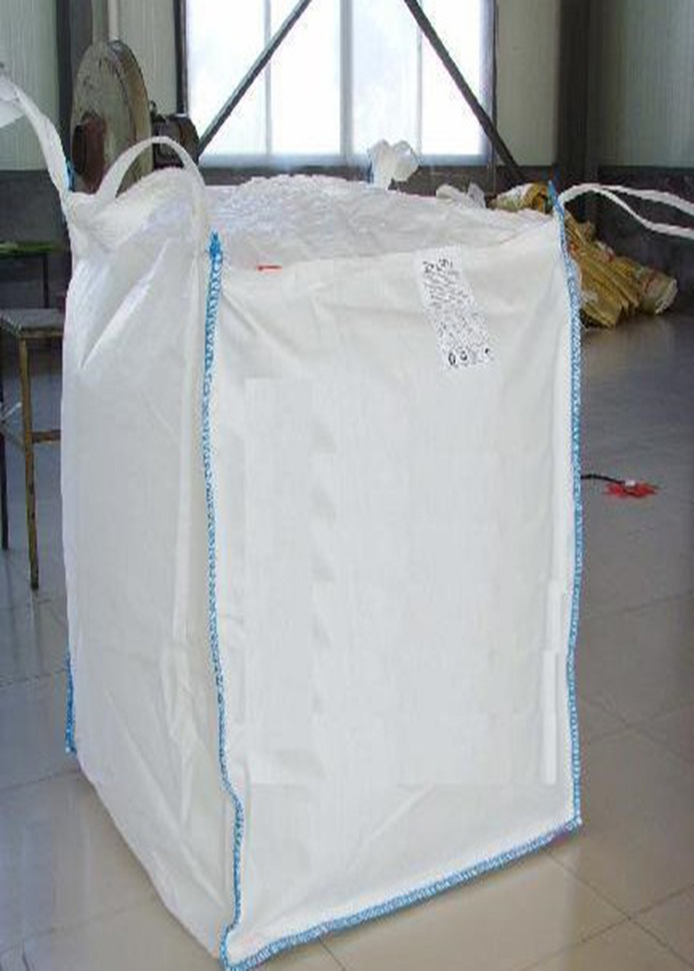 White PP Box Bags for Ore / Durable Woven Polypropylene FIBC Big Jumbo Bag