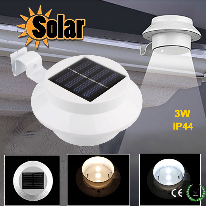 Solar fence Roof Gutter Garden Wall Lamp Path Lighting