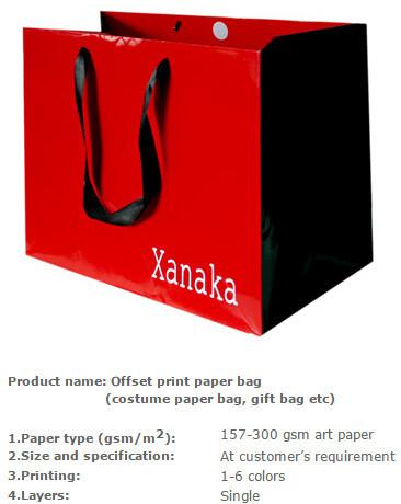 Eco-friendly paper bag, Costume paper bag, Costume packing kraft paper bag,