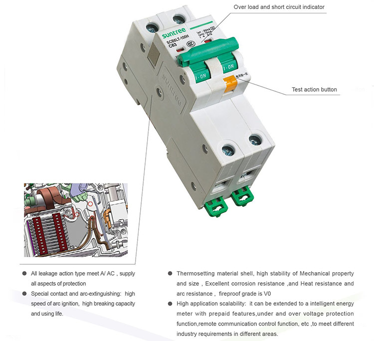 Europe 10KA RCCB Residual Current Circuit Breaker