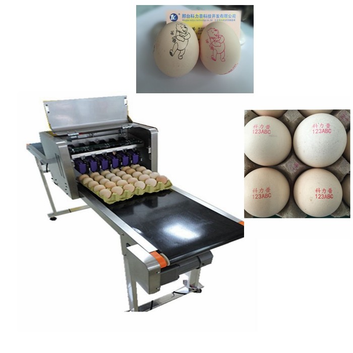 SGS Egg Stamping Equipment / Egg Printer Machine With 6 Head