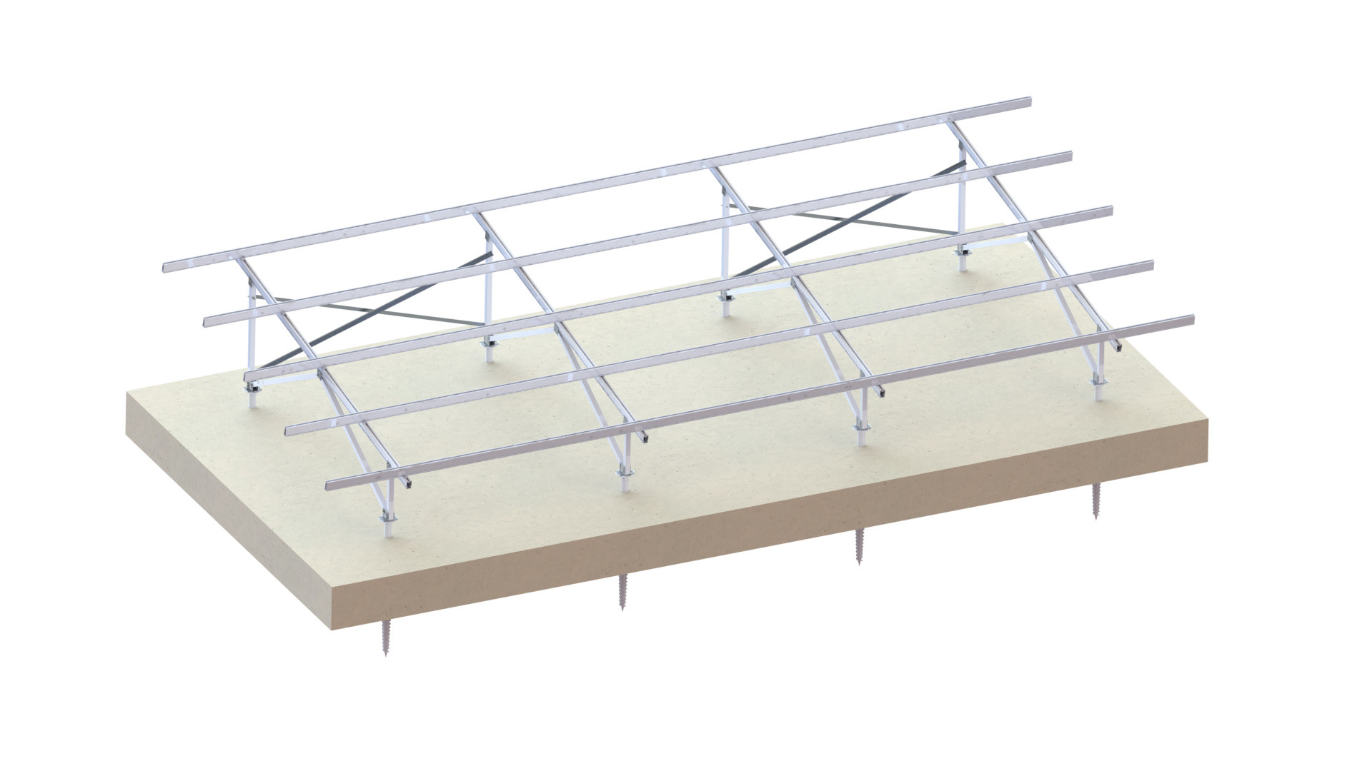 AL6005 Anodized Aluminium Solar Mounting Structure 45 Degree Ground System
