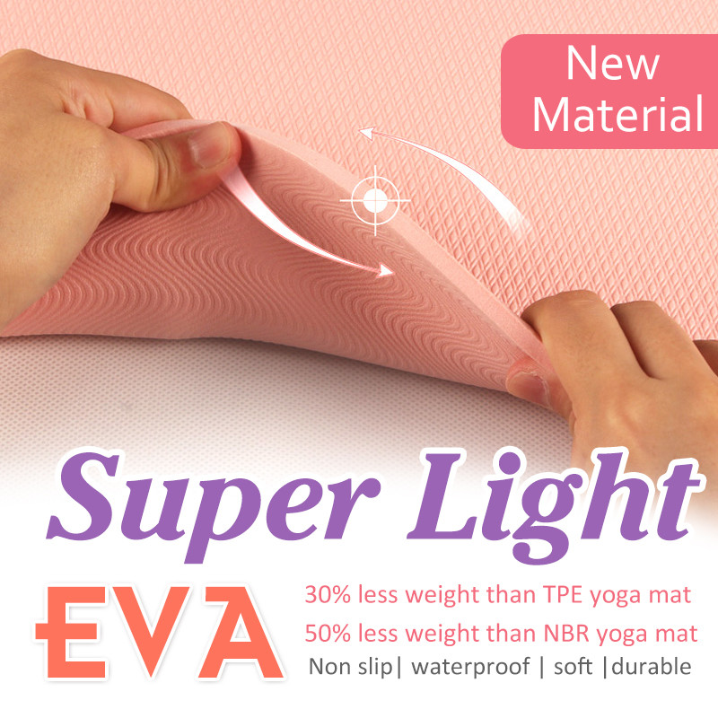 1830*610*6mm EVA Yoga Pose Mat Non Slip Yoga Mat Position Line For Beginner