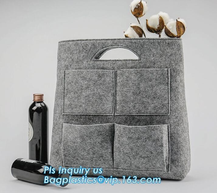 Eco-Friendly Grey Reusable Felt Grocery Shopping Handbag Tot Bag For Women Men,Mesh bags,Shopping bags, Drawstring bags,
