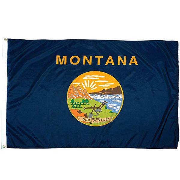 Wind-Adaptive Tech Montana Flag Customized Screen Printed Complete Historical Symbols