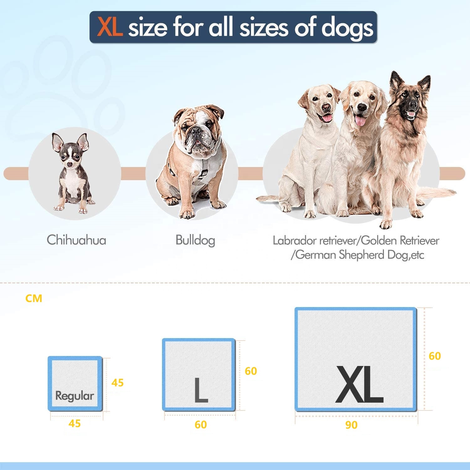 Customized Pet Potty Training Pads Core Incontinence Pet Pad for Training Dogs