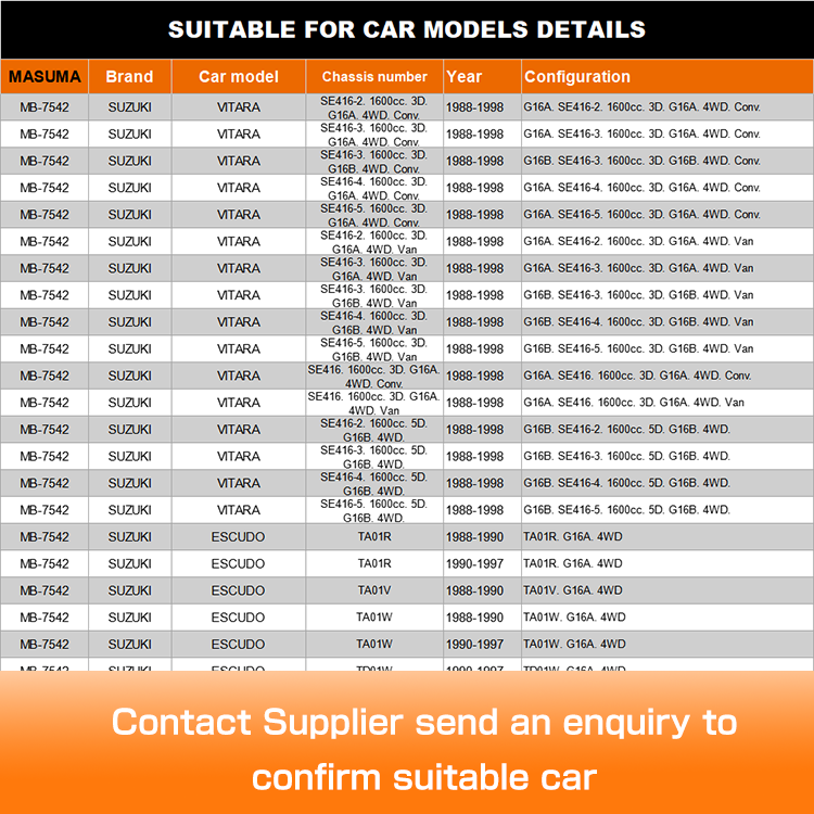 MASUMA Auto Suspension Systems 45700-60A00 45700-60A01 Ball Joint for SUZUKI GRAND VITARA
