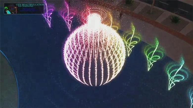 Full color LED lighted music fountain with sound system