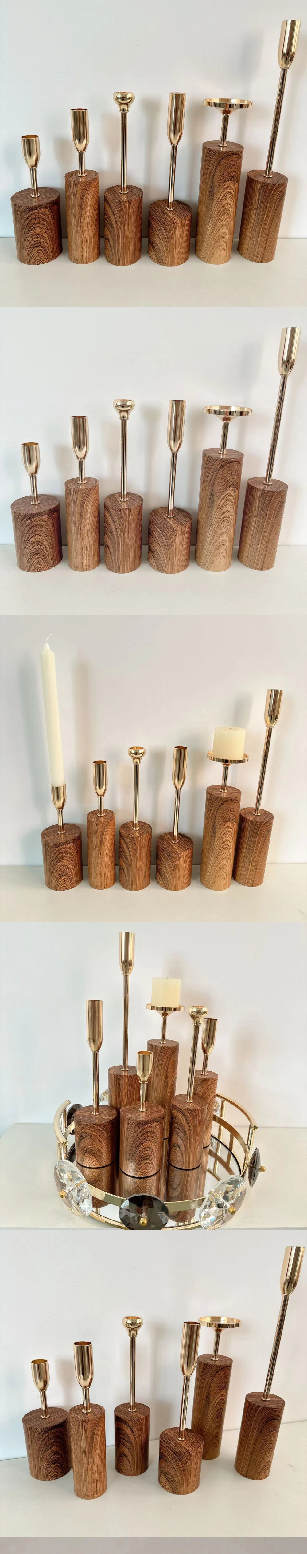 Home Decor Essential Set of 6 Creative Ceramic Candlestick Holders for Pillar Candles