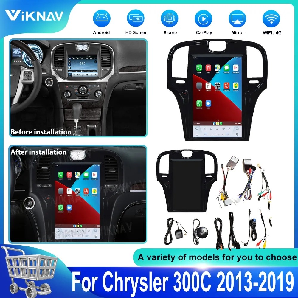 13.3 Inch Car radio Android Auto GPS Navigation Multimedia Player For 2013-2019 Chrysler Wireless Carplay BT 4G