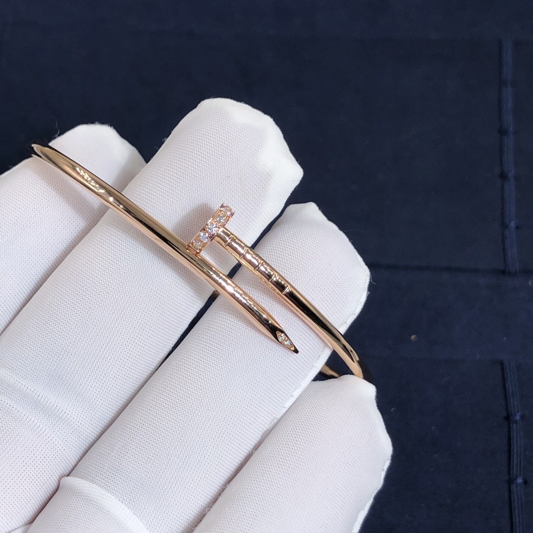 Elegant Car Tier 18k Gold Juste Un Clou Bracelet Small Model Natural Diamonds