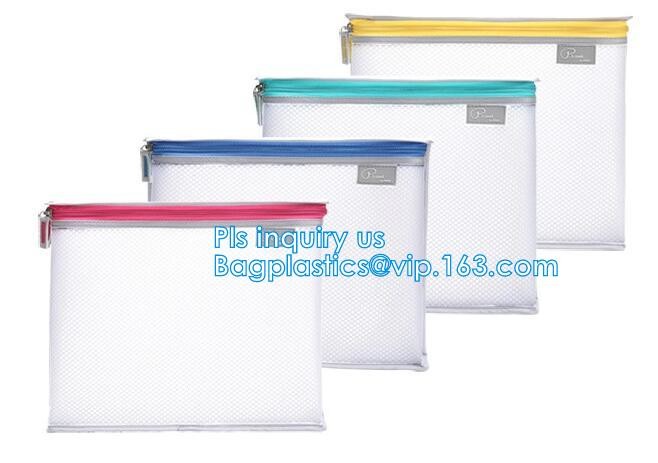 mesh zipper cosmetic bag make up custom high quality bags and cases shopping, Travel Toiletry Pouch Silver Mesh bag