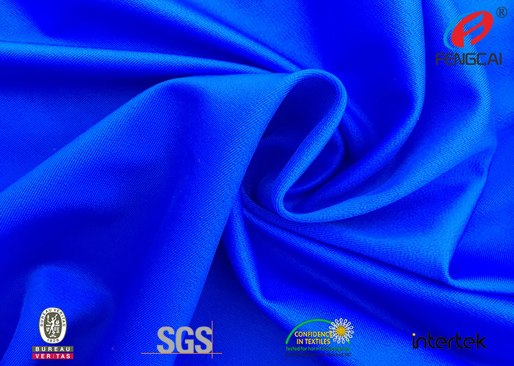 Anti microbial blue colour polyester spandex fabric for swimwear underwear leggings