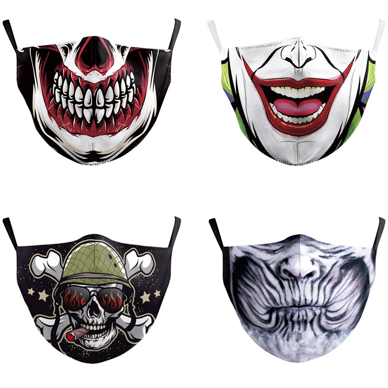 Halloween Reusable Dustproof Mask Pm2.5 Quick Dry for outdoor