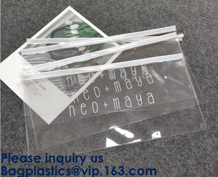 Pouch Slider Plastic Zipper Folder PVC Clear Cosmetic Bag Pencil Pen Packaging Bag,Pvc Zip lockk Bag For File And Document
